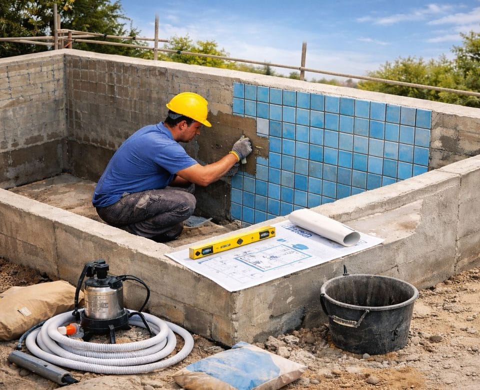 Piscina construída pela PC Construções